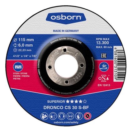(3126660) 125X6X22 Osborn Special CS 30 S Masonry Grinding Disc