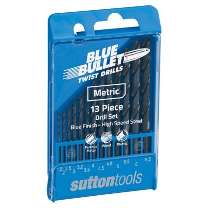 13 Piece Sutton HSS Drill Set (1.5-6.5mm - Plastic No.SM1)