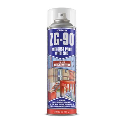 Action Can ZG-90 Red Anti Rust Paint - 500ml Aerosol