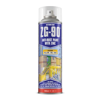 Action Can ZG-90 Yellow Anti Rust Paint - 500ml Aerosol