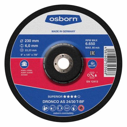 (3126520) 125X6X22 Osborn AS 24/30 T SPECIAL DPC Grinding Disc (STEEL ONLY)