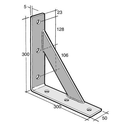 Angle Bracket With Gusset Galv (B163)