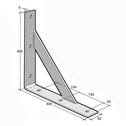 Angle Bracket With Gusset Galv (B165)