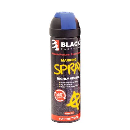 Blacks Label 360° Marking Spray Can Fluro Blue (500ml)