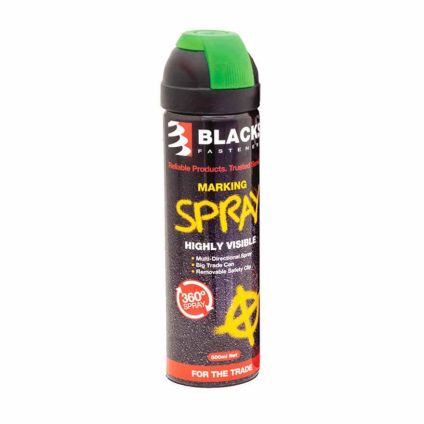 Blacks Label 360° Marking Spray Can Fluro Green (500ml)