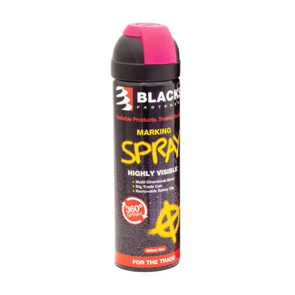 Blacks Label 360° Marking Spray Can Fluro Pink (500ml)