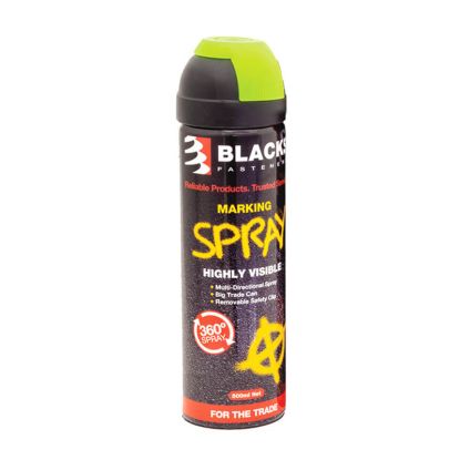 Blacks Label 360° Marking Spray Can Fluro Yellow (500ml)
