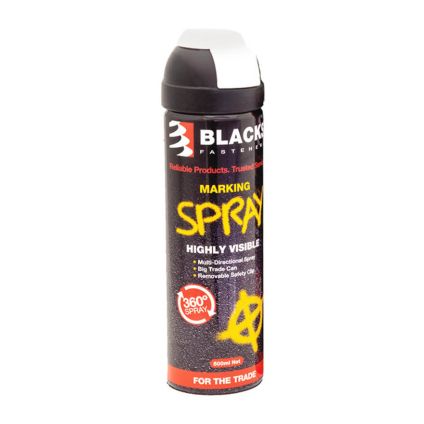 Blacks Label 360° Marking Spray Can White (500ml)