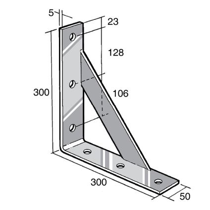 Bowmac Angle Bracket With Gusset 304 Stainless (BS163)