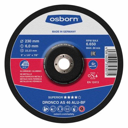 (1233150) 230X1.9X22 Osborn CS 46 ALU Aluminium DPC Cutting Disc