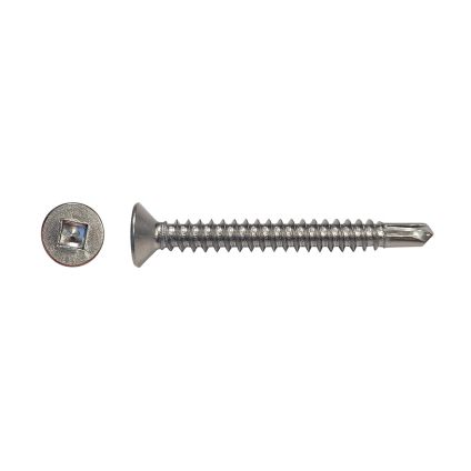 10Gx1 Csk #2 SQ Steel Self Drilling Screw 410 Stainless