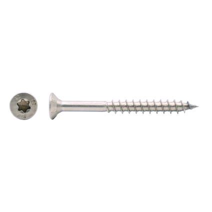 6x90 Csk (with ribs) Timber Construction Screw 304 Stainless (TX 25)