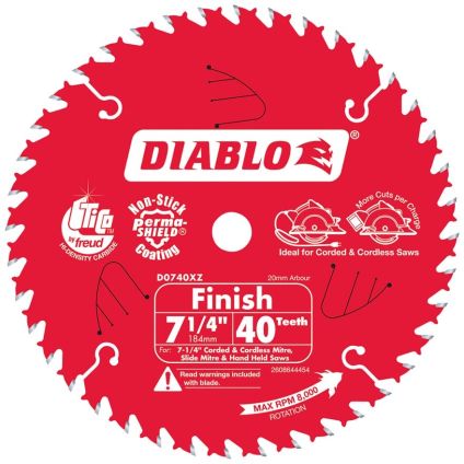 Diablo 7 1/4 / 184mm x 40 Tooth Circular Saw Blade (Ultra Thin)