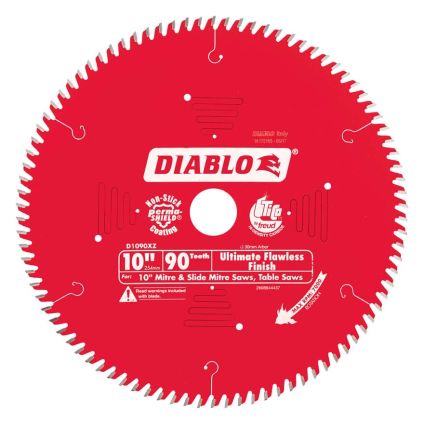 Diablo 10" / 254mm x 90 Tooth Circular Saw Blade (Ultra Thin)