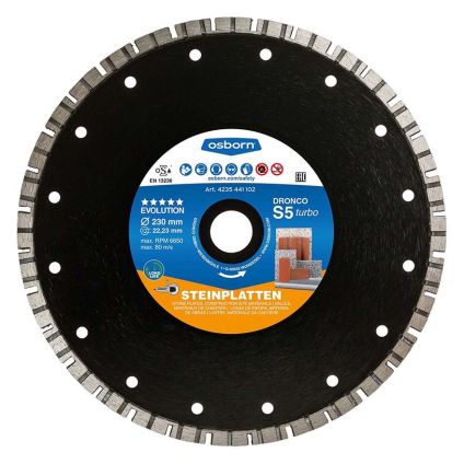 (4230441)(4235441) 230X2.5X22 Osborn Evolution S5 Turbo Dry & Wet Cut Diamond Disc