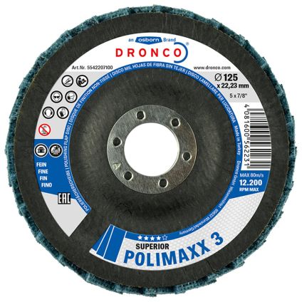 (5512207)(5542207) 125mm Osborn G-VA Polishing Flap Discs (Fine) Blue