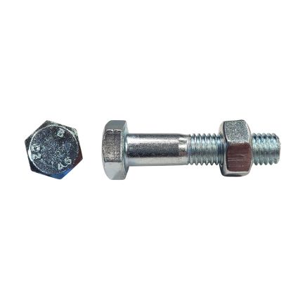 10x45 Mild Steel 4.6 Hex Bolt & Nut ZP (16MM AF)