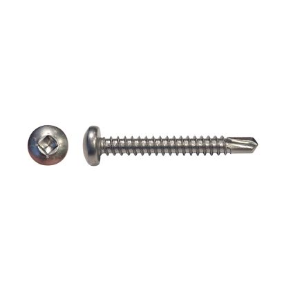 10G x 1 1/4 Pan Square Self Drilling Screw 410 Stainless