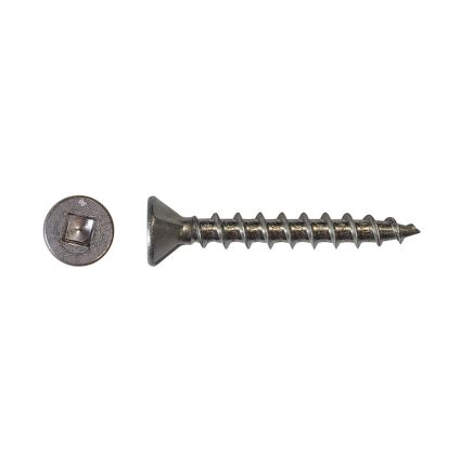 8Gx19 Surefast Woodscrew (FT) Csk #2 Square 304 Stainless (With Nibs)