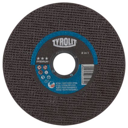 125x1.0x22 Tyrolit 2-In-1 Premium Flat Cutting Disc A60Q (34332792)
