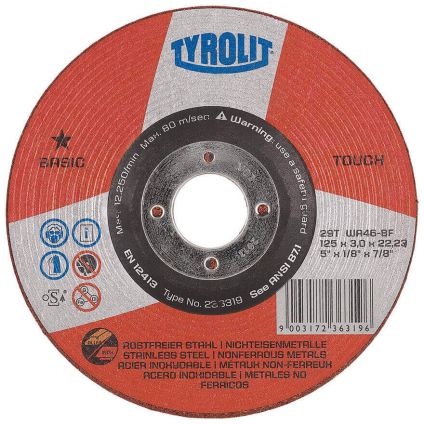 125x3.0x22 Tyrolit Universal Basic Touch Flexible DPC Grinding Disc (236319)