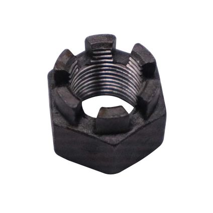 M12 1.25P Slotted Nut Class 6 Black