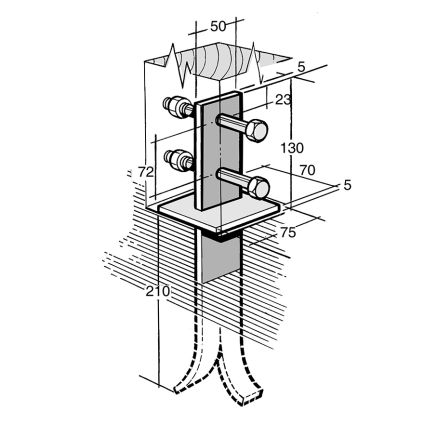 Post & Bearer Bracket Galv (B195)