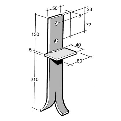 Post & Bearer Bracket Galv (B196)