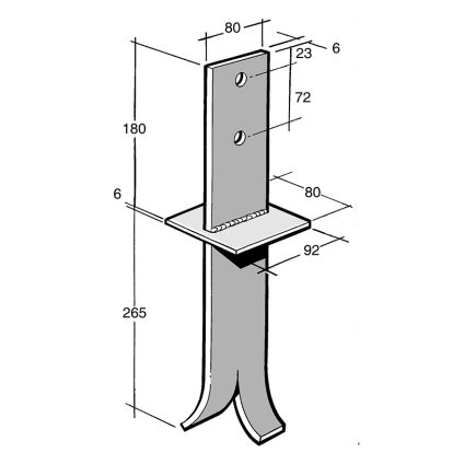 Post & Bearer Bracket Galv (B197)