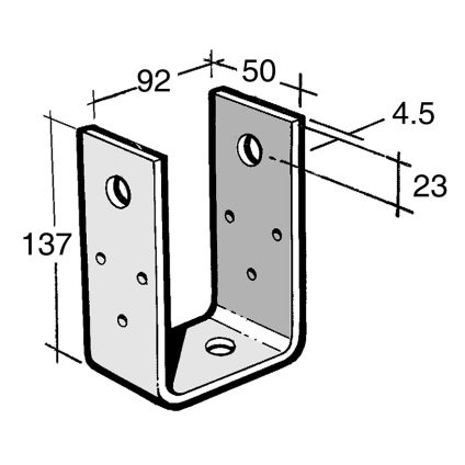 Post & Bearer Bracket Galv (B25)