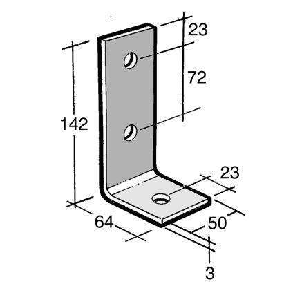 Angle Bracket No Gusset Galv (B351)