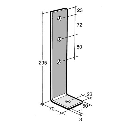 Angle Bracket No Gusset Galv (B353)