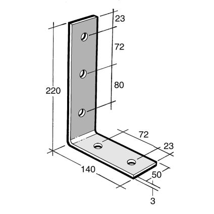 Angle Bracket No Gusset Galv (B354)