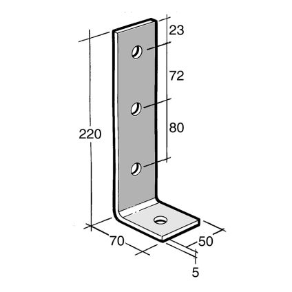 Angle Bracket No Gusset Galv (B52)