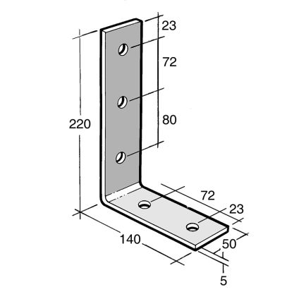 Angle Bracket No Gusset Galv (B54)