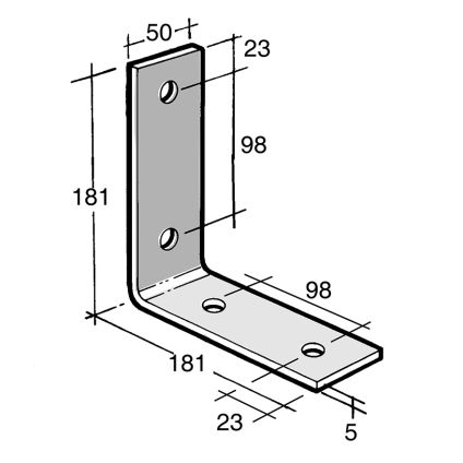 Angle Bracket No Gusset Galv (B55)