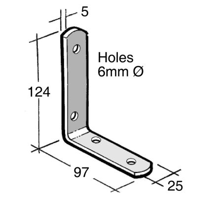 Angle Bracket No Gusset Galv (B553)