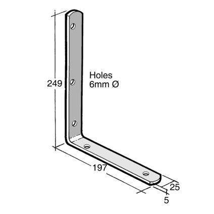 Angle Bracket No Gusset Galv (B555)