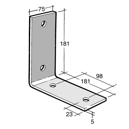 Angle Bracket No Gusset Galv (B58)