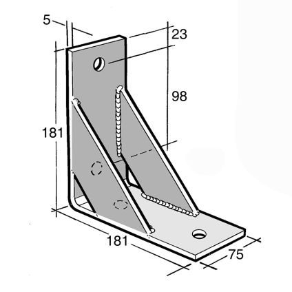 Angle Bracket With Gusset Galv (B68)