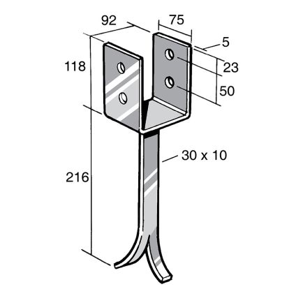 Post & Bearer Bracket 304 Stainless (BS138)