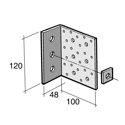 Concrete Fixing Cleat CF1 Galv ZP (3 Bolt Hole)(1 washer per plate)