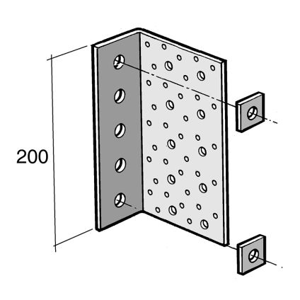 Concrete Fixing Cleat CF2X (5 Bolt Hole)(2 washers per plate)