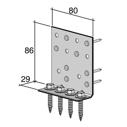 2mm x 80mm Concealed Purlin Cleat (CPC 80) G300 Zinc Plated