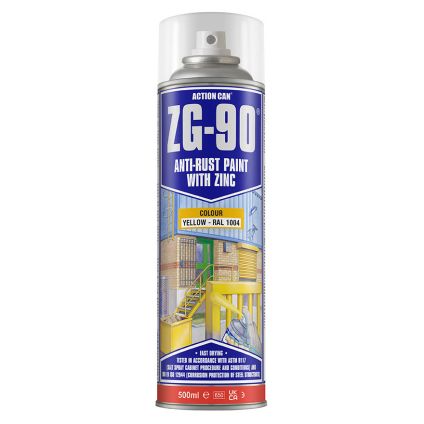 Action Can ZG-90 Yellow Anti Rust Paint - 500ml Aerosol